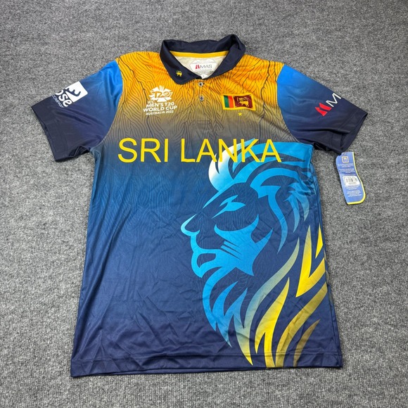 Mason Pearson Other - MAS Sri Lanka Cricket T20 World Cup Polo Mens L Blue Lion